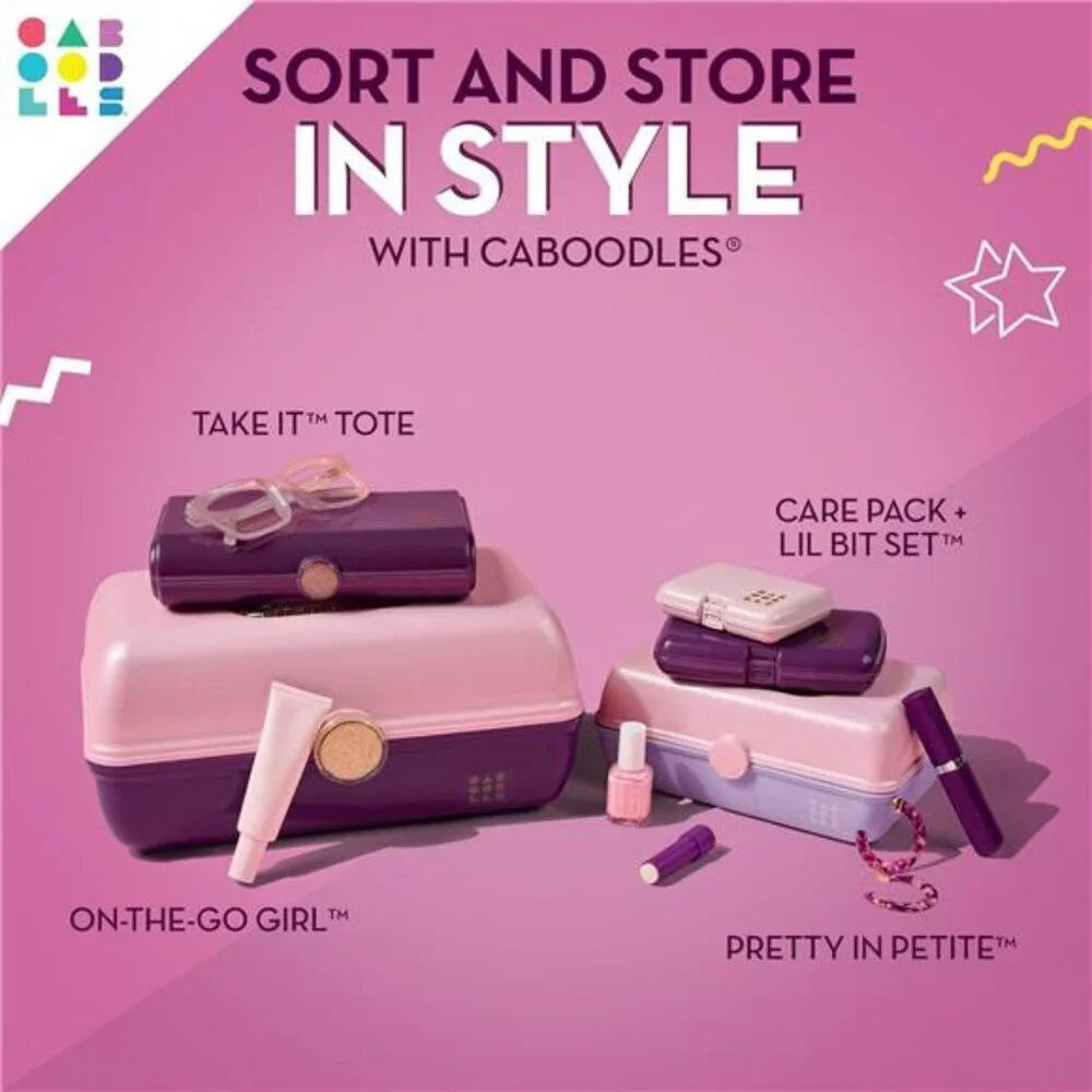 Mini makeup travel case set small cosmetic organizer box jewelry storage contain